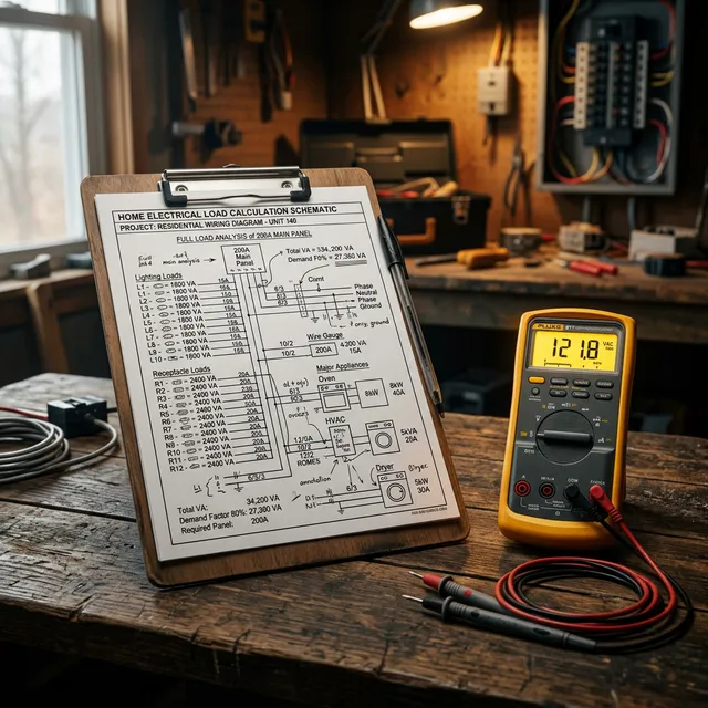 Blueprint esquemático calculando paneles e inverters
